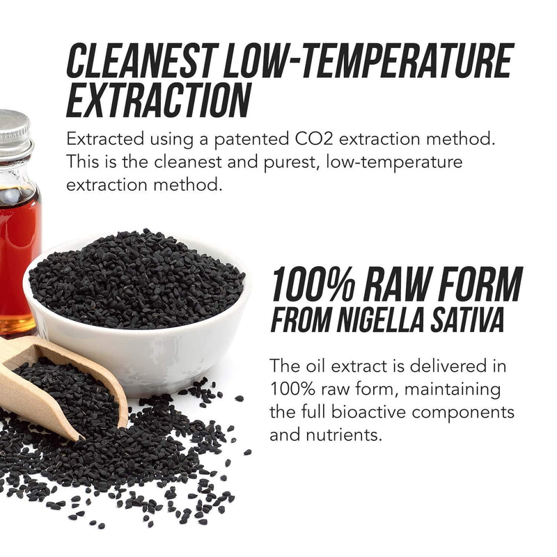 Black Seed Oil TQ Advanced - 5% Thymoquinone, Highest Concentration Available - 15:1 Concentrate from Nigella Sativa, Raw Form, Vegan, Glass Bottle Plus Dropper (2 oz. - 30 Servings) - NewNest Australia