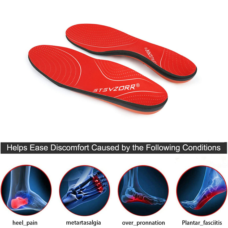 Orthotic Insoles Arch Support Full Length Inserts Metatarsal Pinnacle Plus for Flat Feet,Metatarsalgia, Plantar Fasciitis, Heel Pain, Big Toe, Pain Forefoot Pain(Size:UK-11,Length:11.61",Red) UK-11-29.5CM--11.61" Red - NewNest Australia