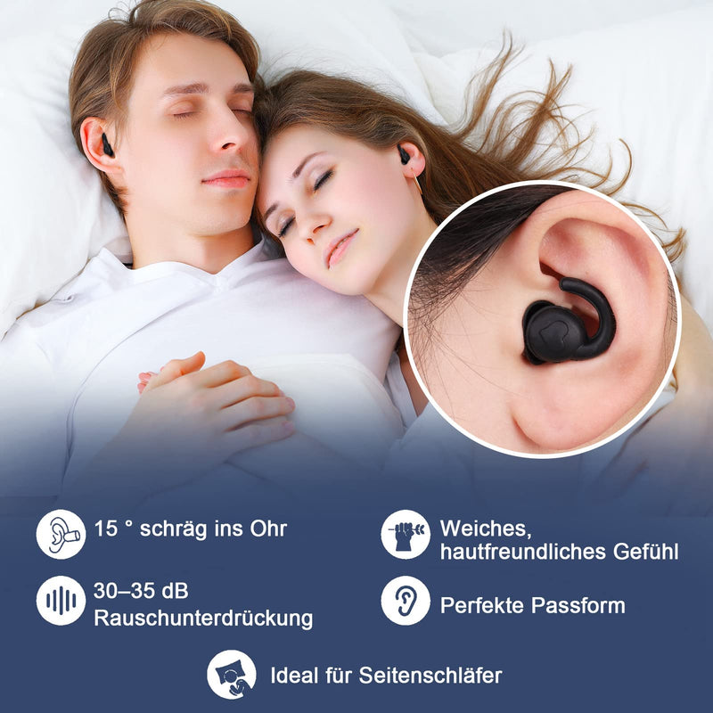 Dacitiery Ear Plugs Sleeping 2 Pairs Extra Soft Ear Plugs Noise Canceling Ear Plugs Sleeping Noise Reduction By 31 Db Silicone Ear Plugs For Sleeping, Work, Learning, Reading (Black) - NewNest Australia