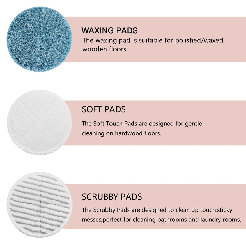 GreeSuit 6 Pack Steam Spin Mop Pads Replacement Set Compatible with Bissell Spinwave 2039A 2124 6-pack - NewNest Australia