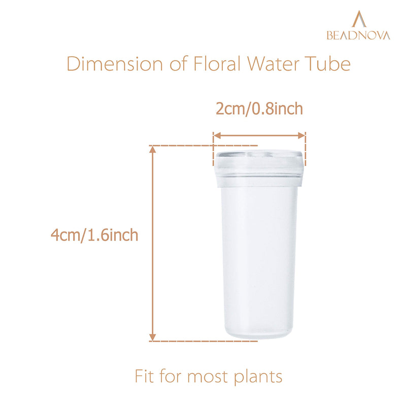 BEADNOVA Floral Water Tubes 1.6 Inch Plastic Water Tubes for Floral Flower Vials with Caps for Flower Arrangement Decoration (Clear, 20 Pcs) 20pcs - NewNest Australia