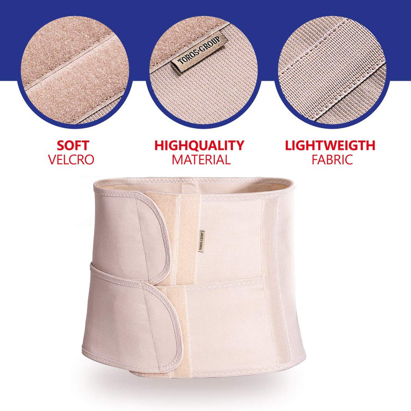 TOROS GROUP MANUFACTURE Postoperative Support Bandage Back Support Belt Abdominal Belt Abdominal Support Height 24 cm Small Beige S - NewNest Australia