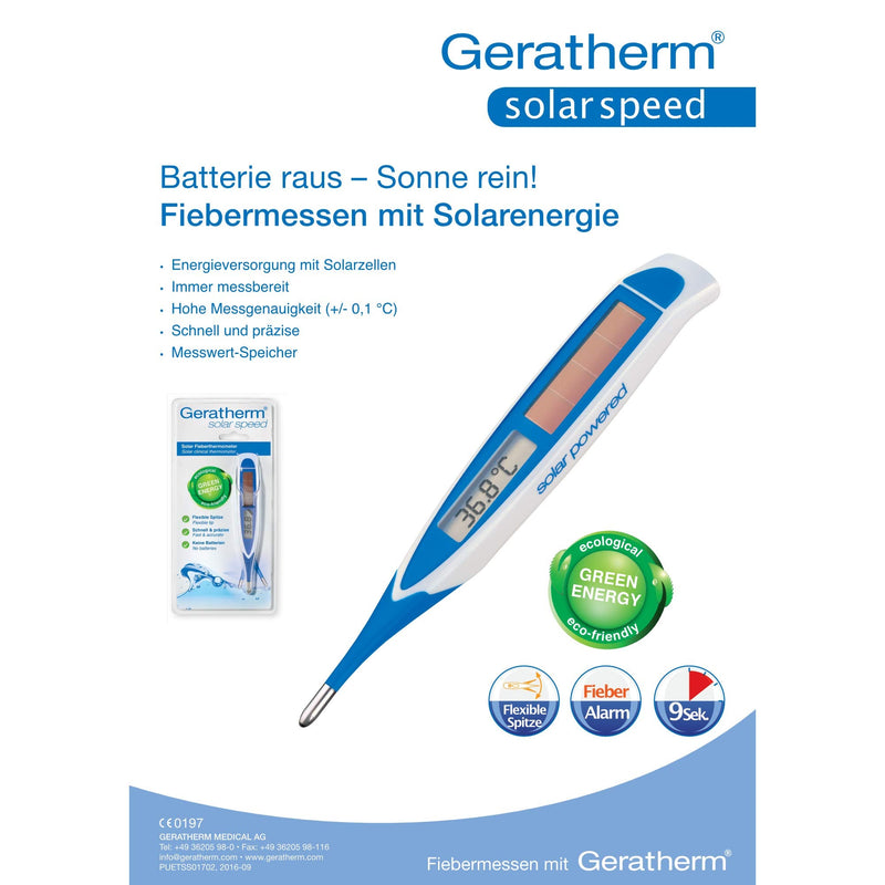 Geratherm Clinical Thermometer Solar Speed With Flexible Tip/Digital Clinical Thermometer Flexible Tip/Thermometer Baby And Children Clinical Thermometer Fast/Digital Thermometer Solar Speed Blue - NewNest Australia