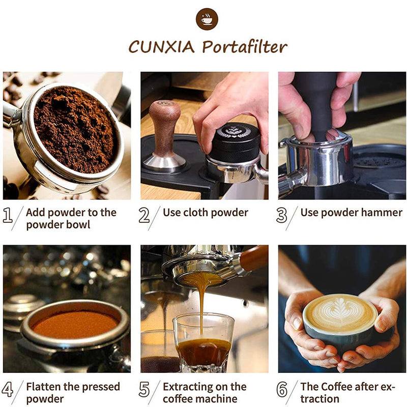 CUNXIA 54mm Bottomless Portafilter, Stainless Steel Coffee Portafilter Tool for Breville Espresso Machines 870/878/880 with 1 Cup Filter Basket - NewNest Australia