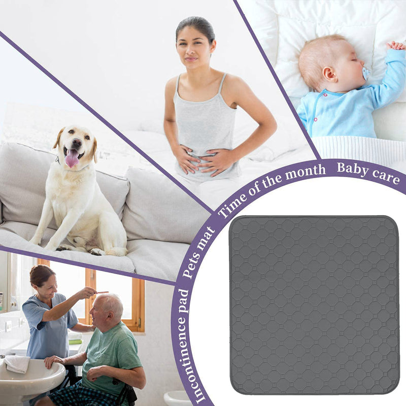 Waterproof Seat Pad Absorbent Incontinence Pad Washable Reusable Seat Protector Pad Four Layers Healthcare Chair Pad Non-Slip Under Pad for Men Women Baby Senior and Pet,22"X21" (Black) Black - NewNest Australia