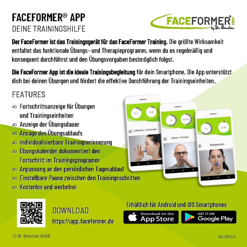 Faceformer One Clear ‚ Free Training App ‚ Mainly Effective For Sleep Disorders, Cmd, Teeth Grinding, Pain On Jaw And Neck, Snoring And Sleep Apnea ‚ Original Dr. Berndsen - NewNest Australia