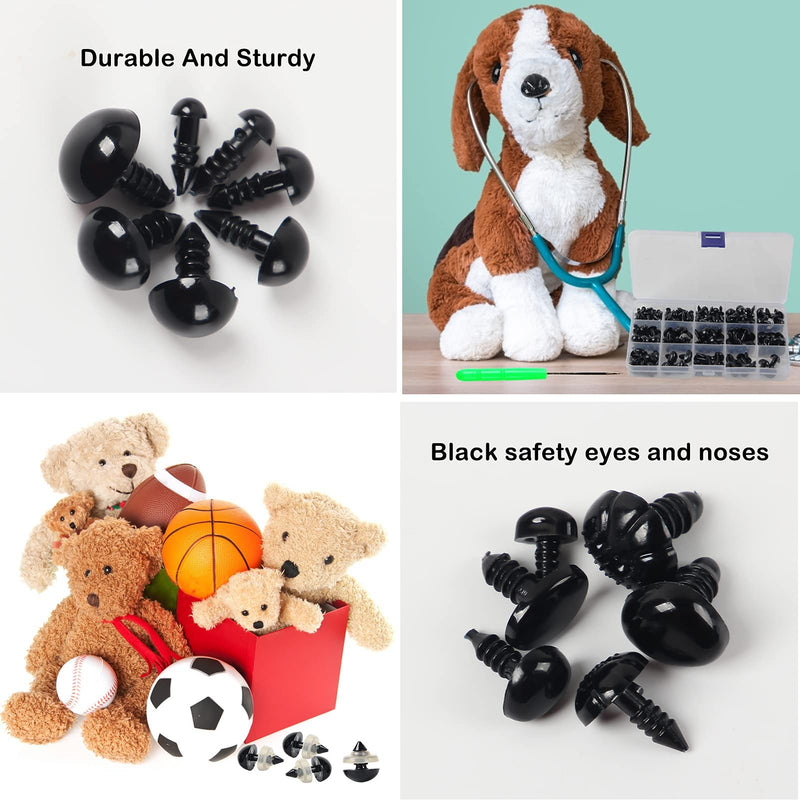 Yexixsr 566PCS Safety Eyes and Noses for Amigurumi, Stuffed Crochet Eyes with Washers, Craft Doll Eyes and Nose for Teddy Bear, Crochet Toy, Stuffed Doll and Plush Animal (Various Sizes) - NewNest Australia
