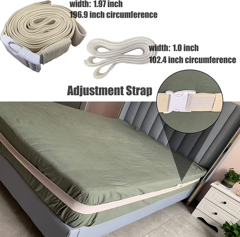 TANG SMALL FISH Upgrade Bed Sheet Holder Band, Adjustable Elastic Fitted Sheet Fasteners, Keep Sheets Tight and Fitted Bottom Sheet Cover Strap, Suitable for All Mattress Sizes White - NewNest Australia