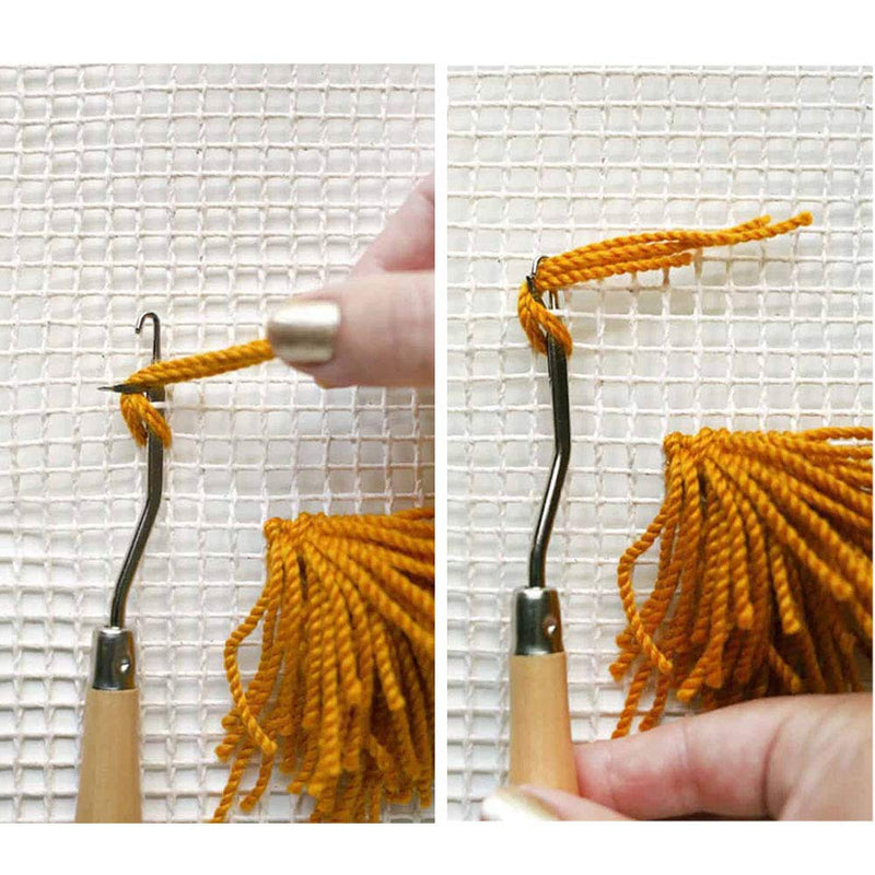 ForSewian 5 Pieces Bent Latch Hook Crochet, Wooden & Plastic Needle Hooks for Carpet Making, Wig Designing and Other Craft - NewNest Australia