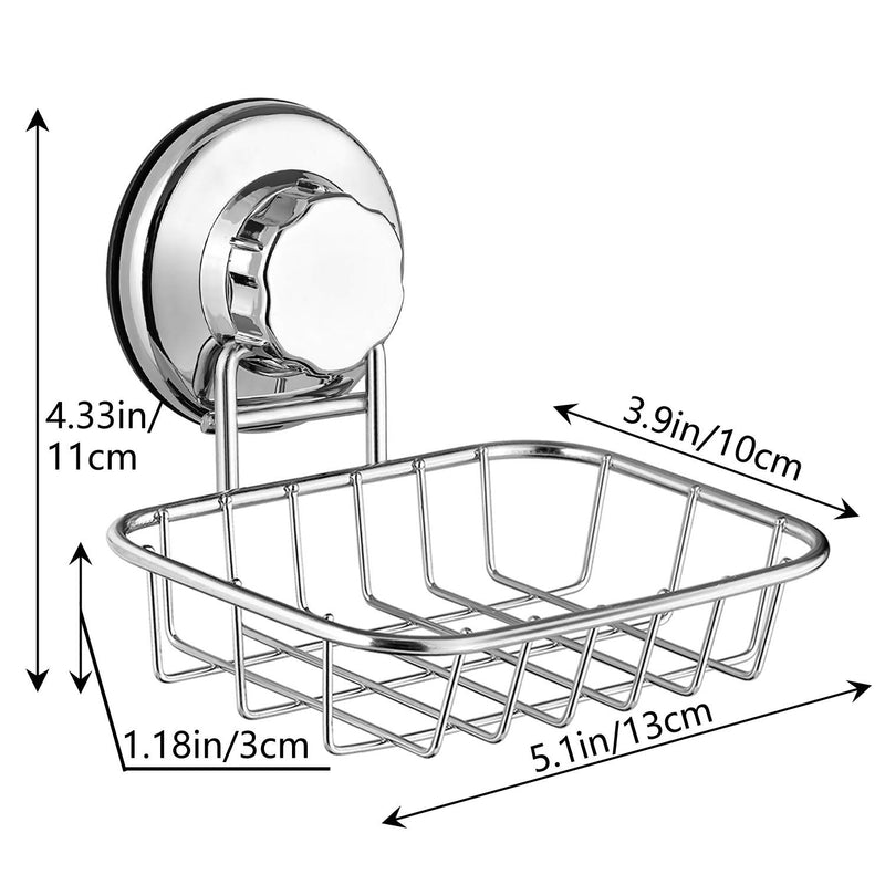 ARCCI Powerful Vacuum Suction Cup Soap Dish, Rustproof Durable Stainless Steel Soap Holder with Soap Saver Pad, Soap Sponge Holder for Shower, Bathroom & Kitchen Sink - NewNest Australia