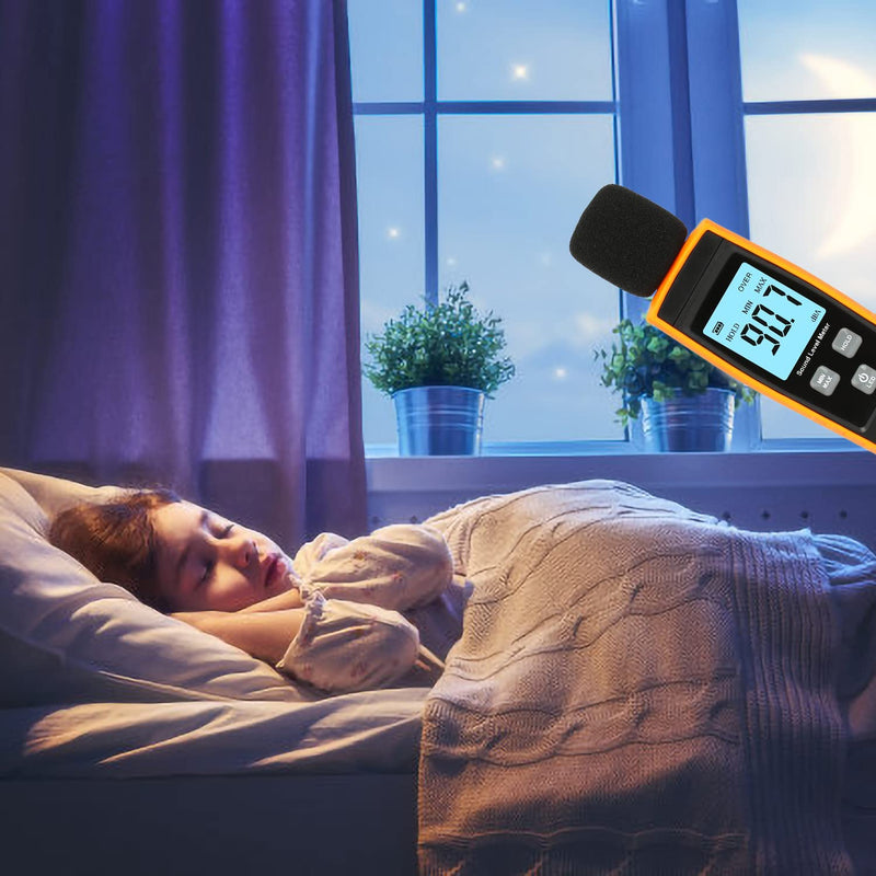 Decibel Meter, Portable SPL Meter (Sound Pressure Level Meter), Digital Noise Meter, Range 30-130dB(A) db Meter, Noise Volume Measuring Instrument, Sound Monitoring Tester (Battery Included) Yellow - NewNest Australia