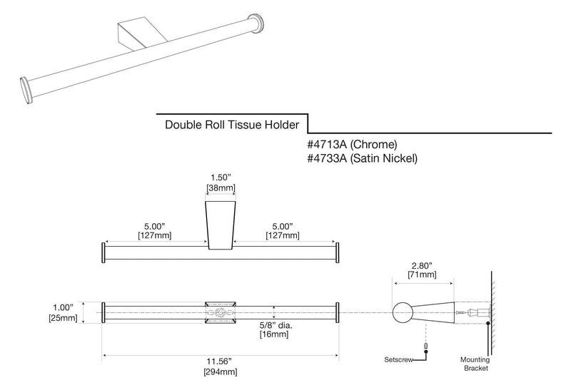 Gatco 4713A Double Tissue Holder, Chrome - NewNest Australia