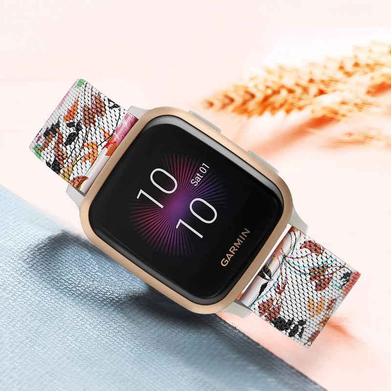 TRUMiRR Flower Band for Venu Sq Music Smart Watch, Mesh Woven Stainless Steel Watchband Quick Release Strap Women Bracelet for Garmin Venu Sq Music / Venu Sq / Venu Smartwatch - NewNest Australia