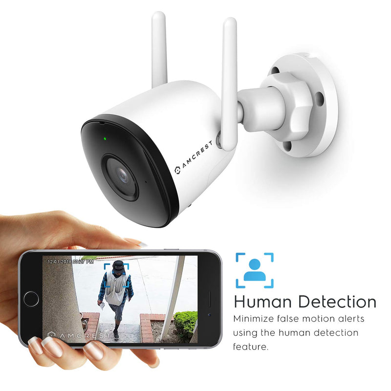 Amcrest 1080P WiFi Camera Outdoor, Smart Home 2MP Bullet IP Security Camera Outdoor Wireless, 98ft Nightvision, Built-in Mic, 102° FOV, 256GB MicroSD Storage (Sold Separately), ASH22-W (Wired Power) - NewNest Australia