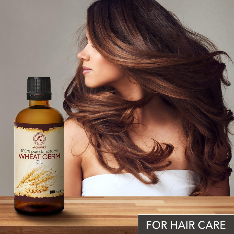 Wheat Germ Oil 100 Ml - Usa - Cold Pressed & Refined - 100% Pure & Natural - Glass Bottle - Base Oil - Care For Face - Body - Hair - For Beauty - Massage - Body Care - Wheat Germ Oil - NewNest Australia