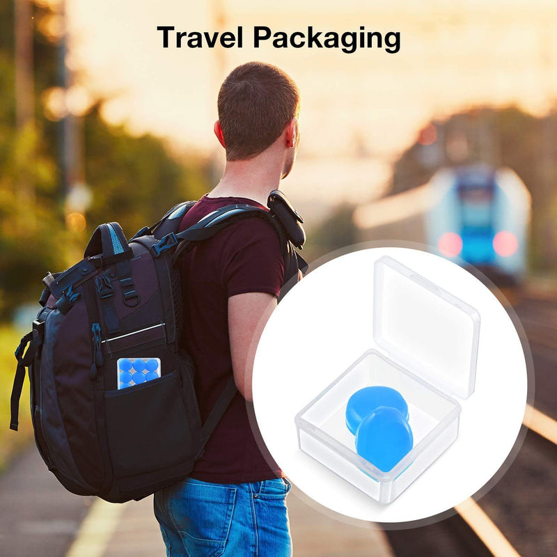 3 Pairs Silicone Earplugs Noise Cancelling Ear Plugs Soft Reusable Sleeping Ear Plugs , Great for Travel, Concerts,Work,Studying,EarPlugs for Sleeping, Shooting, Airplanes, Concerts, Mowing(Blue) - NewNest Australia