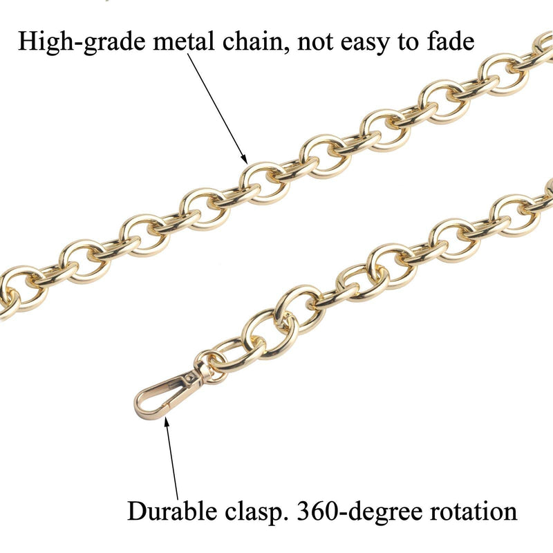 Beaulegan Purse Chain Handles Replacement for Handbag or Shoulder Bag 2 PCS, 15.7 Inch Long (Gold) Gold - NewNest Australia