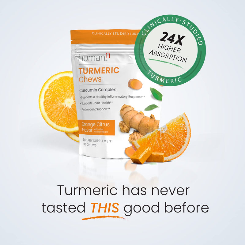 HumanN Turmeric Curcumin Chews Supplement – High Absorption Turmeric - Orange Citrus Flavor, 30 Count - NewNest Australia