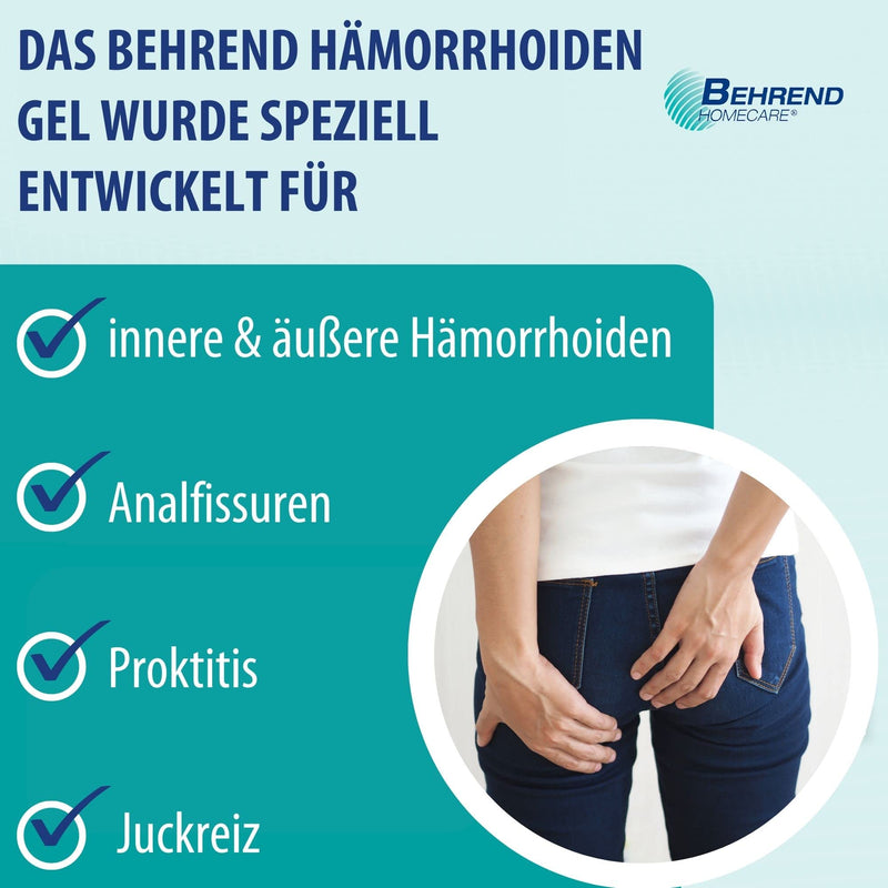 Behrend Hemorrhoid Gel Made From Natural Ingredients For Internal & External Hemorrhoids, Itch, Fissures & Proctitis - Hemorrhoid Ointment Reduces Pain, Itching & Burning - NewNest Australia