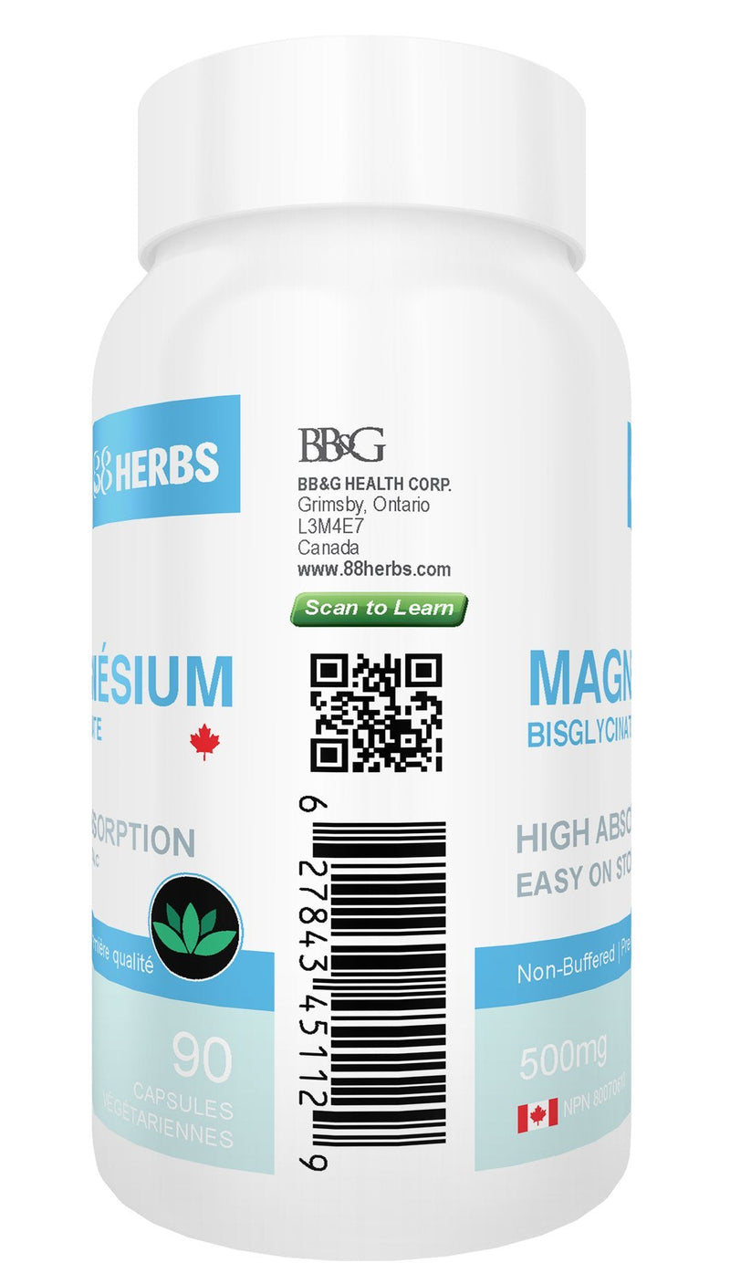 Magnesium Bisglycinate – Highest Absorption – Premium Grade – No Fillers – Non Buffered – 90 Veg Caps – 500mg Magnesium Bisglycinate per Cap (50mg Elemental Magnesium) - NewNest Australia