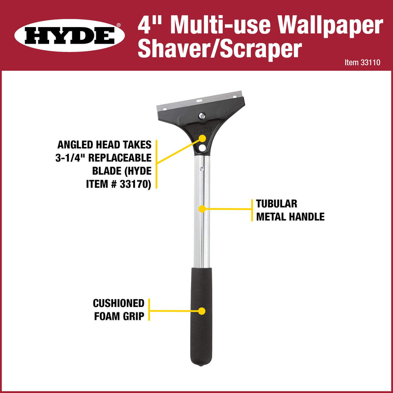 HYDE 33110 Multi-use Wallpaper Saver/Scraper, 4-inch Offset Blade, Foam Grip - NewNest Australia