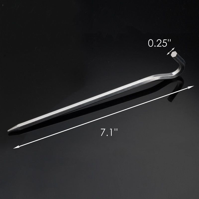 Tent Pegs - Aluminium Tent Stakes Pegs with Hook - 7’’ Hexagon Rod Stakes Nail Spike Garden Stakes Camping Pegs for Pitching Camping Tent, Canopies Silver - NewNest Australia