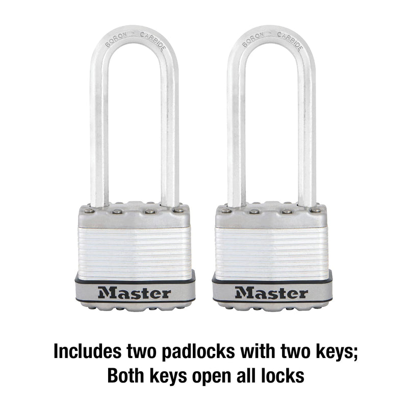 Master Lock M1XTLJ Magnum Heavy Duty Padlock with Key, 2 Pack Keyed-Alike 2-1/2-Inch Shackle 2-Pack - NewNest Australia