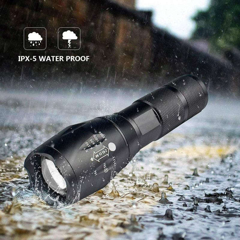 Ultra-Bright Flashlights, 2000 Lumens XML-T6 LED Tactical Flashlight, Zoomable Adjustable Focus, IP65 Water-Resistant, Portable, 5 Light Modes for Indoor and Outdoor,Camping,Emergency,Hiking (3 Pack) - NewNest Australia