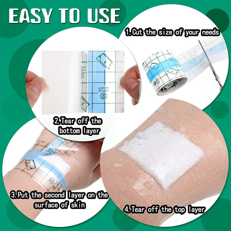 YeahBoom waterproof transparent bandage, 6 cm x 10 m waterproof plaster, self-adhesive bandage tattoo, waterproof plaster after surgery, medical plaster, waterproof plaster roll, wound dressing 6 cm x 10 m - NewNest Australia
