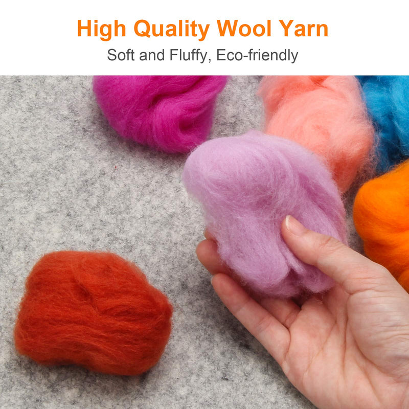 Coitak 72 Colors Fibre Wool Yarn Roving for Needle Felting Hand Spinning DIY Craft Materials - NewNest Australia