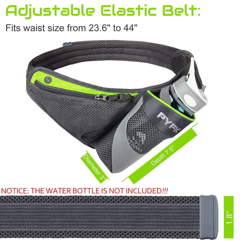 PYFK Running Belt Hydration Waist Pack with Water Bottle Holder for Men Women Waist Pouch Fanny Bag Reflective Green - NewNest Australia