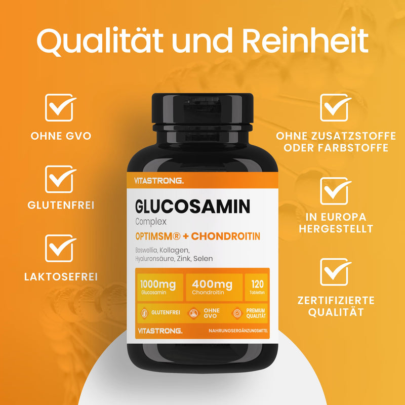 GLUCOSAMINE CHONDROITIN HIGH DOSE Vitastrong - MSM OptiMSM®, COLLinstant® collagen and hyaluronic acid, boswellia, zinc, selenium and manganese - effective formula - PREMIUM QUALITY - NewNest Australia