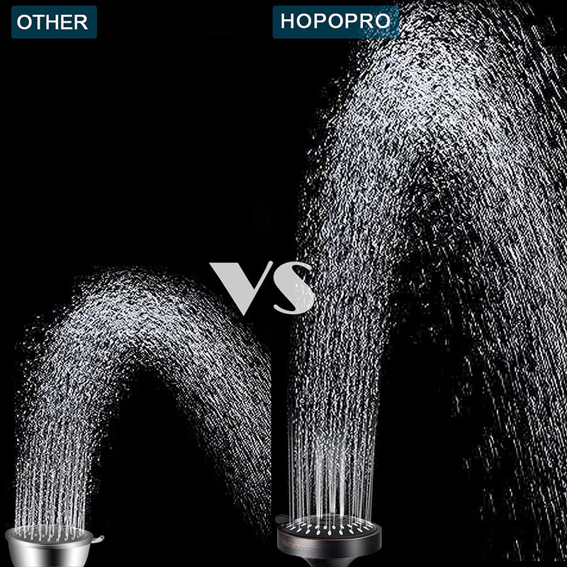 High Pressure Shower Head Hopopro 5 Settings Fixed Showerhead 4.1 Inch High Flow Shower Head Bathroom Shower Head Replacement Tool-free Installation Luxury Modern Rain Oil-rubbed Bronze Balck - NewNest Australia