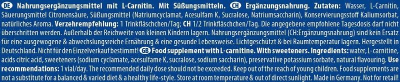 Active L-Carnitine 2000 ampoules, 20 x 25 ml - NewNest Australia