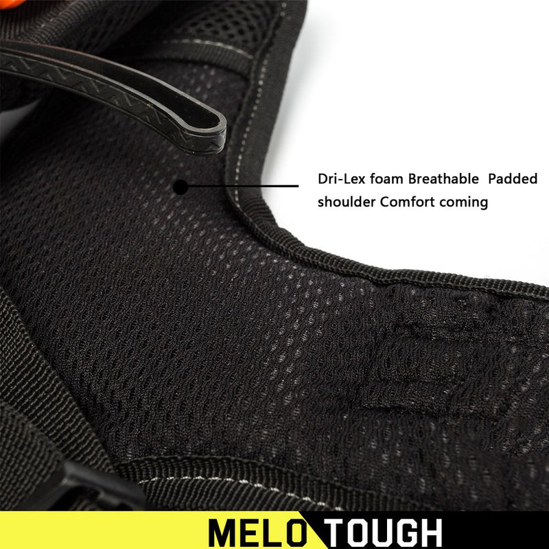 Melo Tough Suspenders Tool Belt Suspenders with Large Moveable Phone Holder, Pencil Holder, Adjustable Size Padded Suspenders (Yellow) H back - NewNest Australia