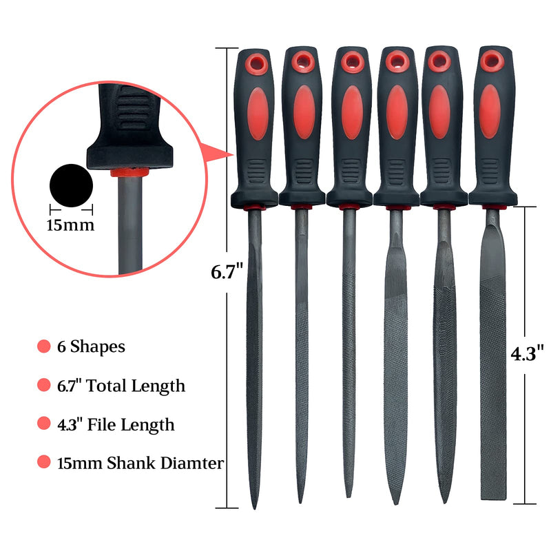 GUANGLANG Metal File Set, 6 Pcs High Carbon Steel Rasp Needle File for Wood, Jewelry, Metal, Plastic, Sanding - NewNest Australia