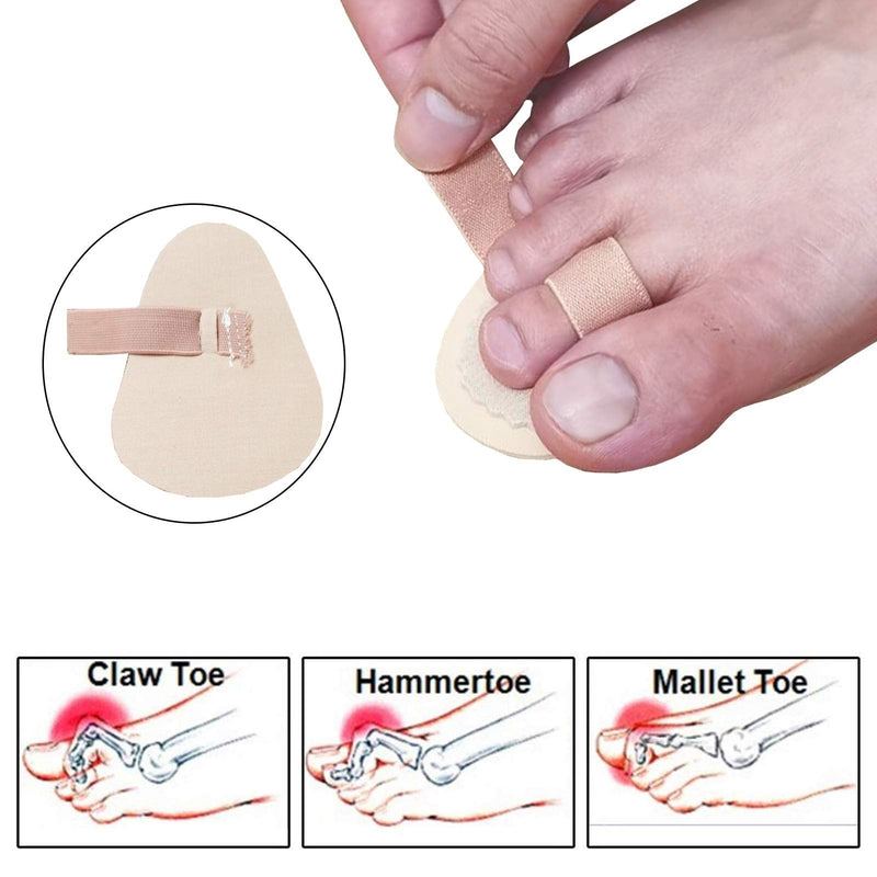 Mcvcoyh Adjustable 2 Loops Toe Splint, Hammer Toe Straightener with Cushion for Toe Claw, Curled & Crooked Toes - Support Guard Protector for Pre Post Surgery Broken Overlapping Toes 1 Pair - NewNest Australia
