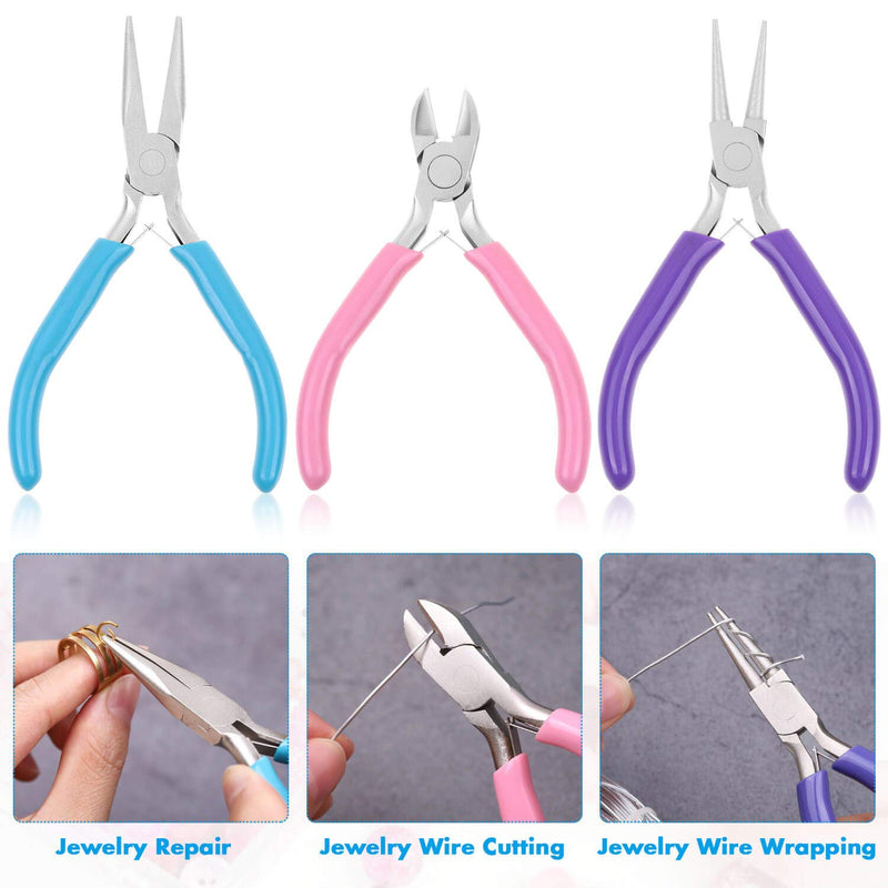 Jewelry Pliers, Shynek 3pcs Jewelry Making Pliers Tools with Needle Nose Pliers/Chain Nose Pliers, Round Nose Pliers and Wire Cutter for Jewelry Repair, Wire Wrapping, Crafts, Jewelry Making Supplies - NewNest Australia