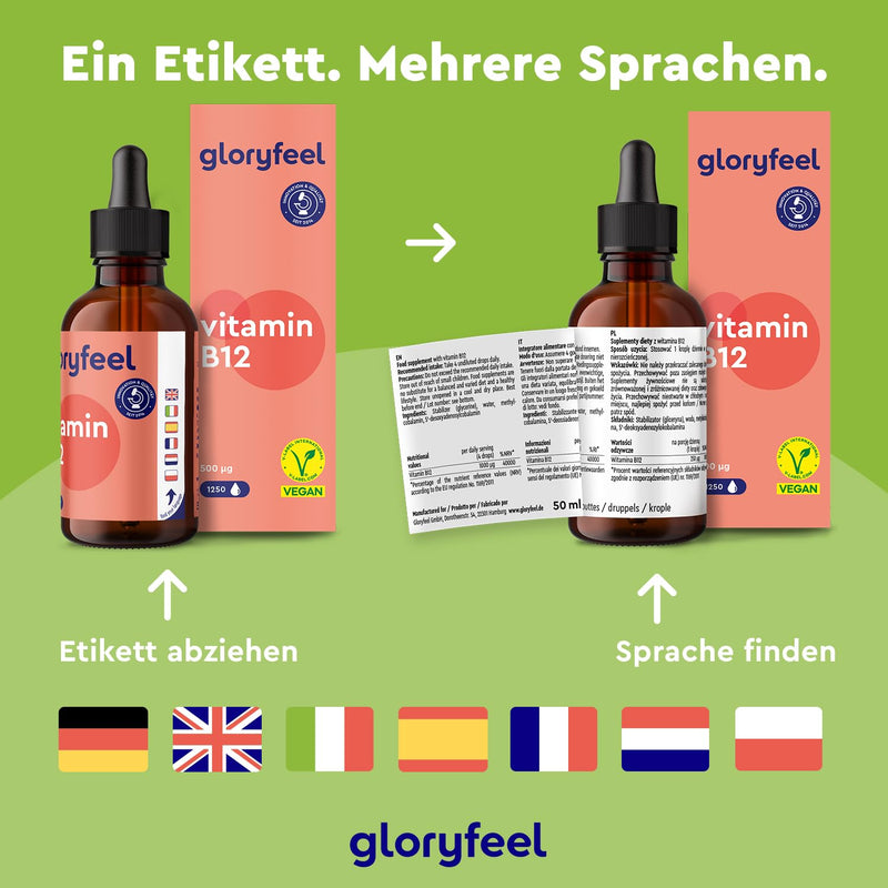 Vitamin B12-500 µg - 1250 drops (50ml) high dose - Both active forms methyl & adenosylcobalamin - Alcohol-free & vegan - Highly bioavailable Laboratory tested without additives Made in Germany - NewNest Australia