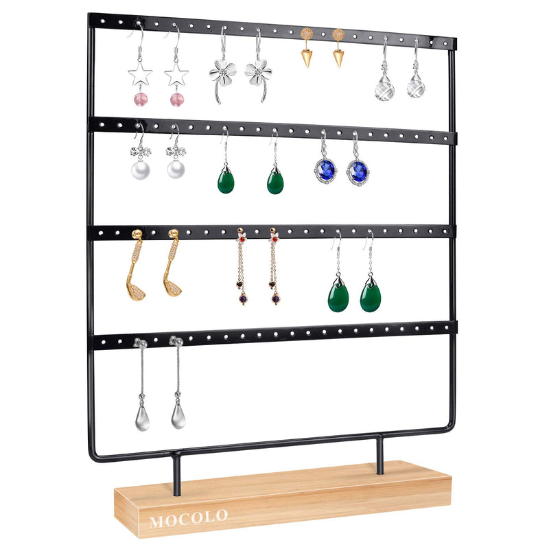 NewNest Australia - Earring Holder Stand, Earring Organizer Display Holder Stand for Hanging Earrings(88 Holes & 4 Layers) Black 