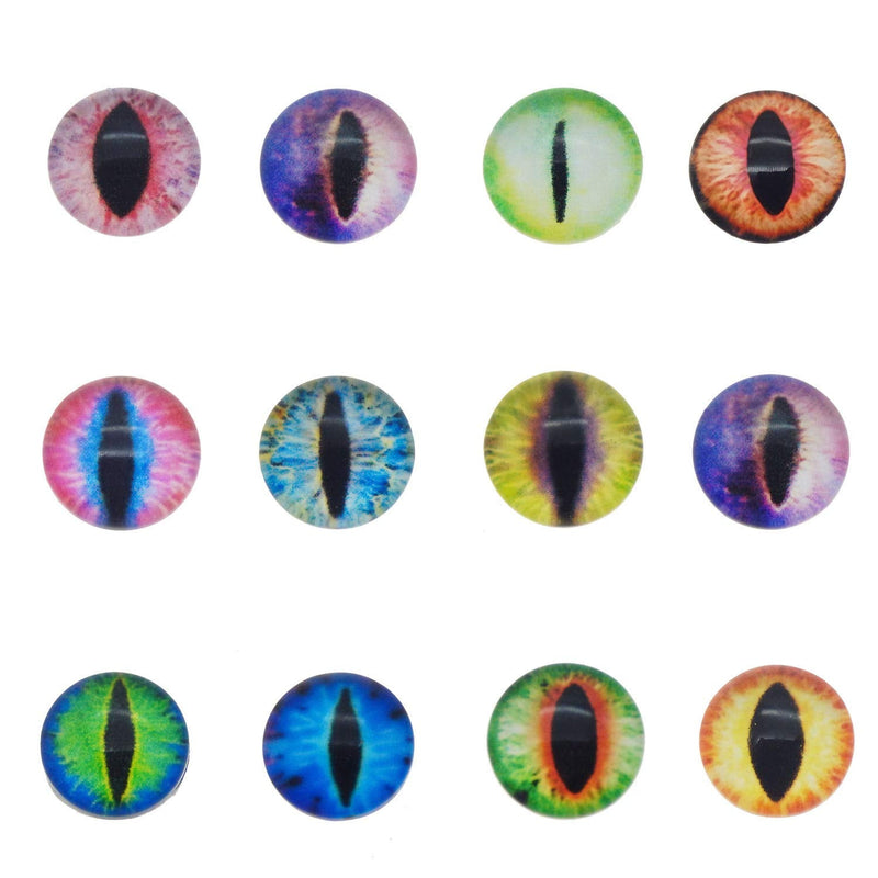 JJG 100PCS 6mm Dragon Eyes Round Glass Cabochon Flatback Jewelry Findings Horse Eyes Cat Eyes Doll Eye Dome Cameo Pendant Settings in Pairs - NewNest Australia