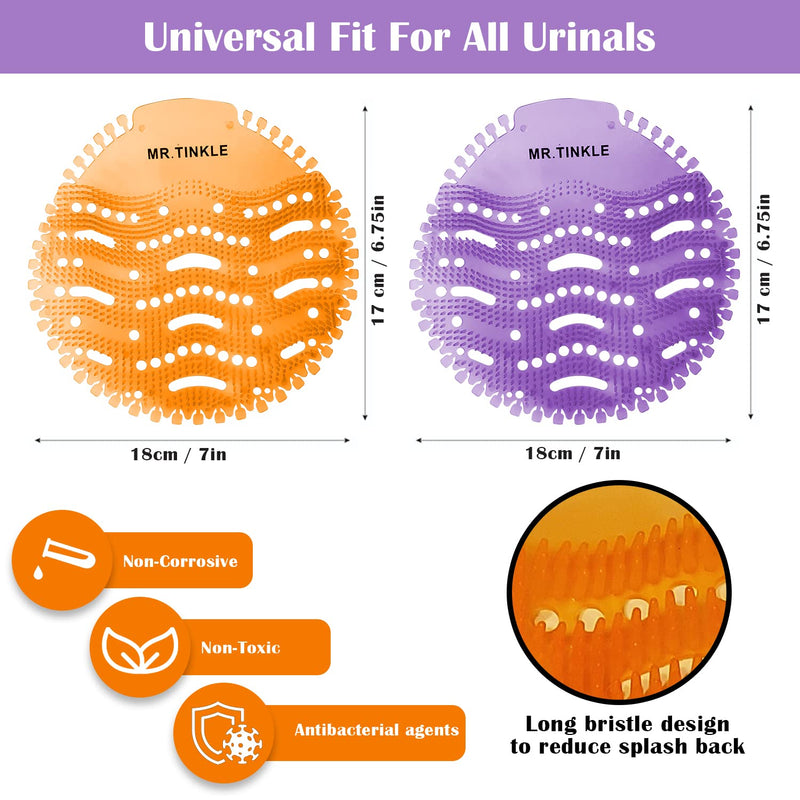 MR. TINKLE Urinal Screens Deodorizer–Set of 10 Urinal Screens–5x Orange and 5x Lavender Urinal Deodorizer–6.81in x 6.81in Commercial Air Freshener Ideal for Office, Mall, Restaurant - NewNest Australia