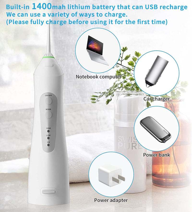 Bonai Oral Irrigator Tooth Cleaner With 3 Modes And 6 Nozzles, Electric Wireless Water Flosser, Ipx7 Waterproof, 200 Ml, Hidden Water Tank, Usb Rechargeable Oral Irrigator For Home, Travel - NewNest Australia