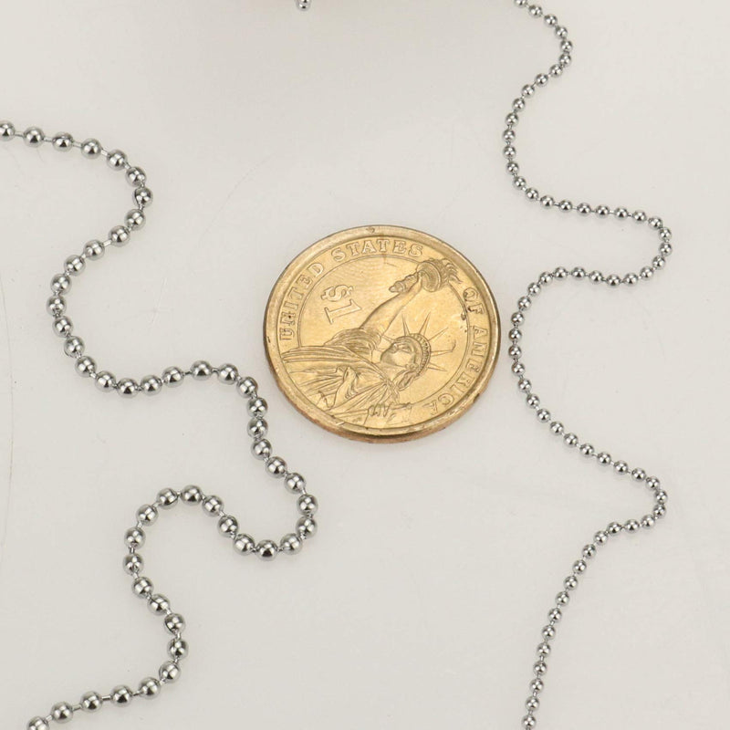 Stainless Steel Ball Bead Chain [1.5mm/50Feet] Chains Spool with 30 PCS Connectors for Jewelry Making 1.5MM - NewNest Australia