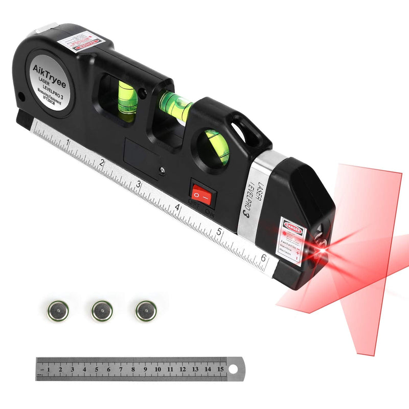 Laser Level Line Tool, Multipurpose Laser Level Kit Standard Cross Line Laser level Laser Line leveler Beam Tool with Metric Rulers 8ft/2.5M for Picture Hanging cabinets Tile Walls by AikTryee. - NewNest Australia
