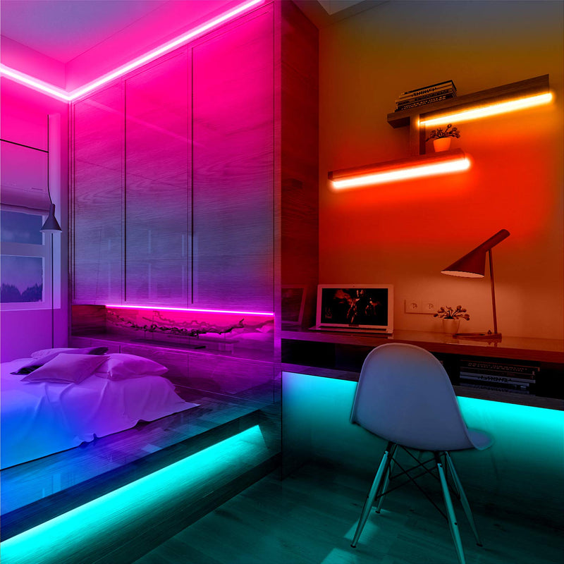 DAYBETTER Led Lights 30ft, Led Strip Lights with Remote and Power Supply Flexible, RGB Color Changing Led Lights for Bedroom Kitchen Home Party M - NewNest Australia