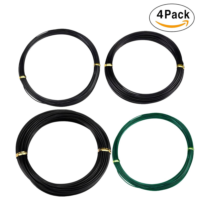 ZELARMAN Bonsai Training Wire Set of 4 - Total 128 Feet(32 Feet Each Size) 3 Size - 1.0MM,1.5MM,2.0MM - Corrosion and Rust Resistant Black - NewNest Australia