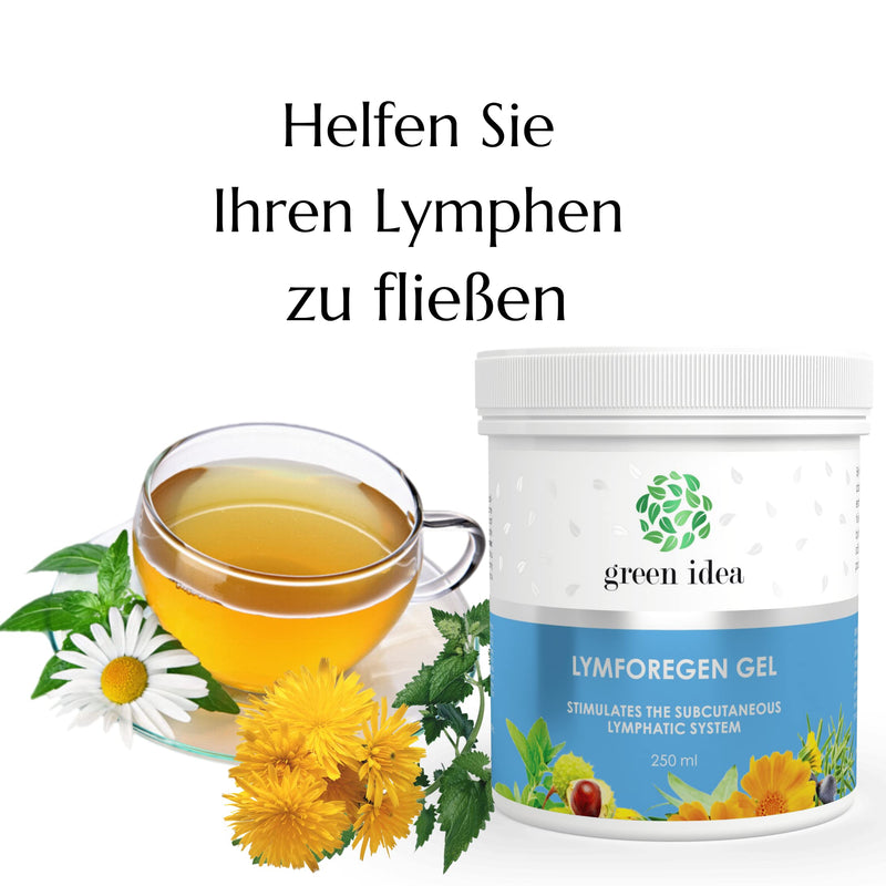 Green Idea - Lymforegen Gel - Stimulates The Lymphatic System With 15 Herbs And Essential Oils - Effective Regeneration - Supports Lymphatic Drainage And Drainage - Active Herbal Formula 250 Ml - NewNest Australia