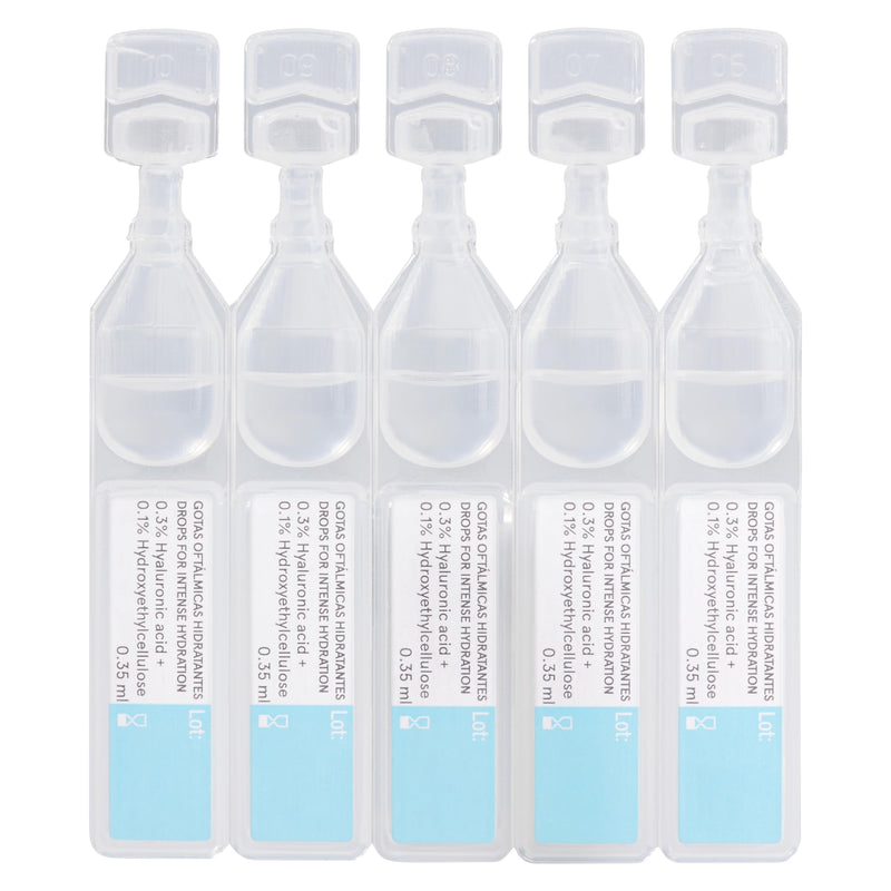 Acuaiss DUAL GEL eye drops with hyaluronic acid for severe dry eyes. Without preservative substances. Wetting drops with a liquid base and viscous texture. Single doses. 20 x 0.35ml" - NewNest Australia