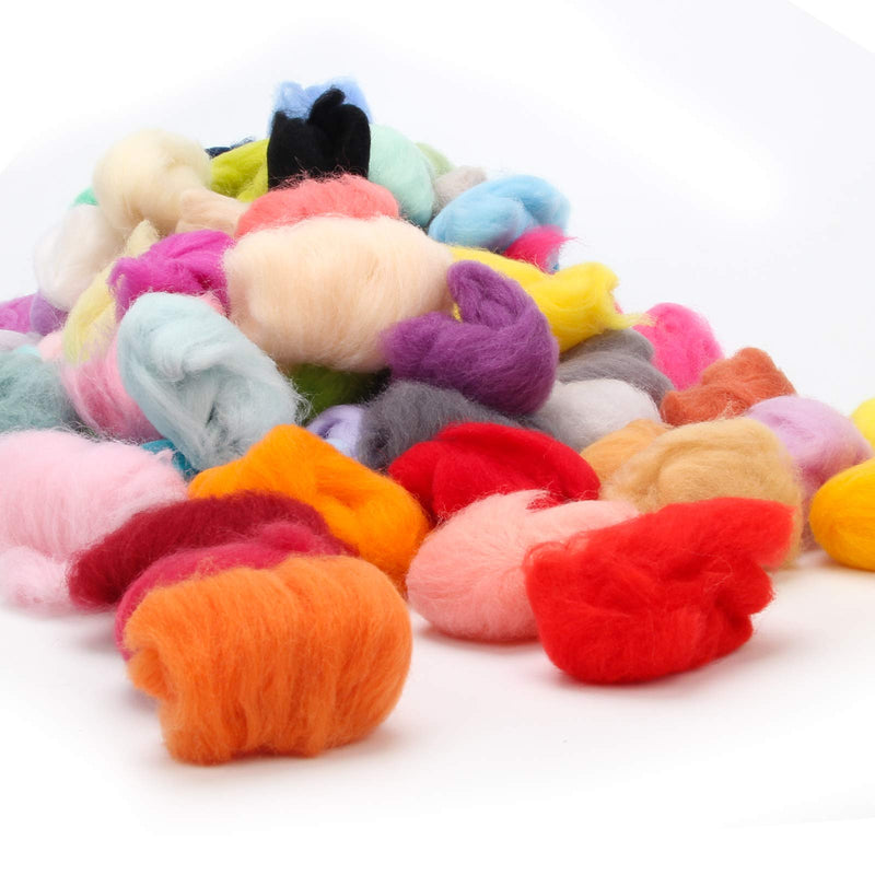 Coitak 72 Colors Fibre Wool Yarn Roving for Needle Felting Hand Spinning DIY Craft Materials - NewNest Australia